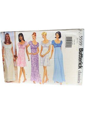 Butterick Misses Dress Sewing Pattern Size 6 8 10 5939 Uncut 1990s
